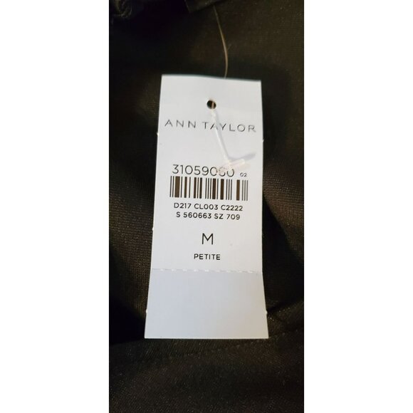 Ann Taylor Black Dress With Embroidered Sleeves M Petite Casual Relaxed NWT - Picture 5 of 7